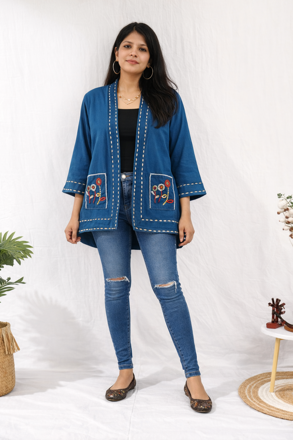 Neel Vriksha – Recrafted Ajrakh Shrug