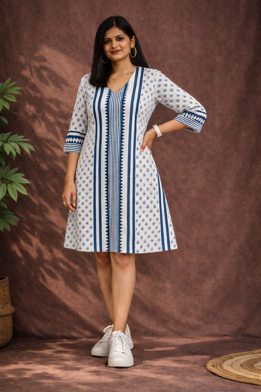 Neel Rekha Blockprint Shift Dress