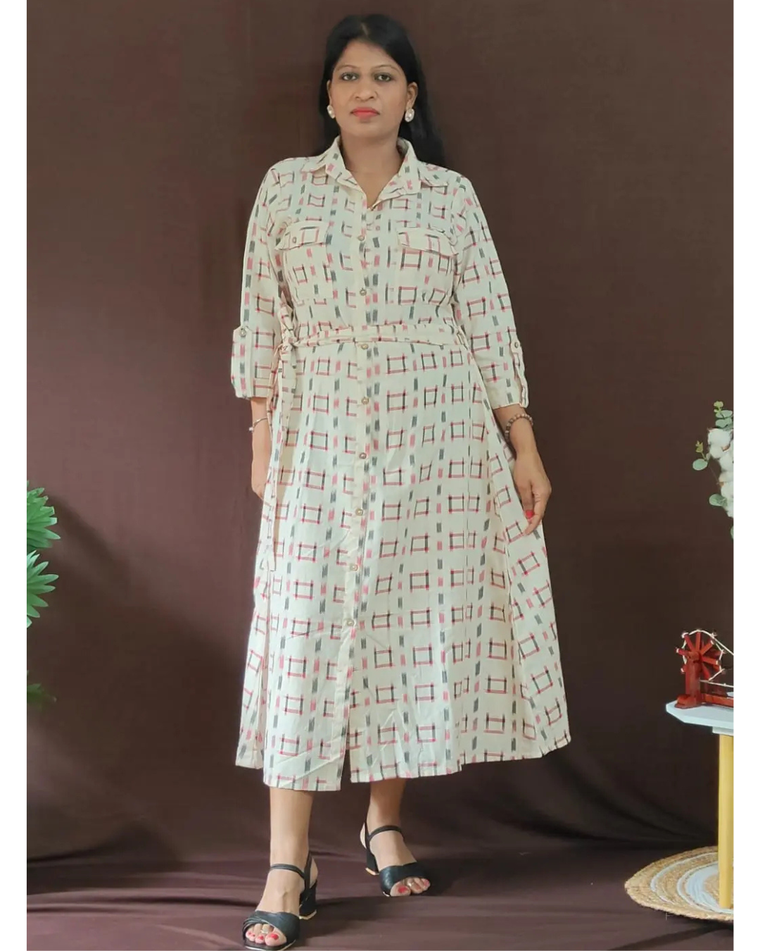 Resha ikkat shirt dress