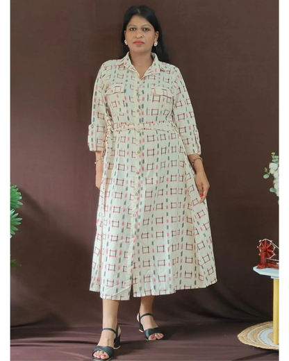 Resha ikkat shirt dress