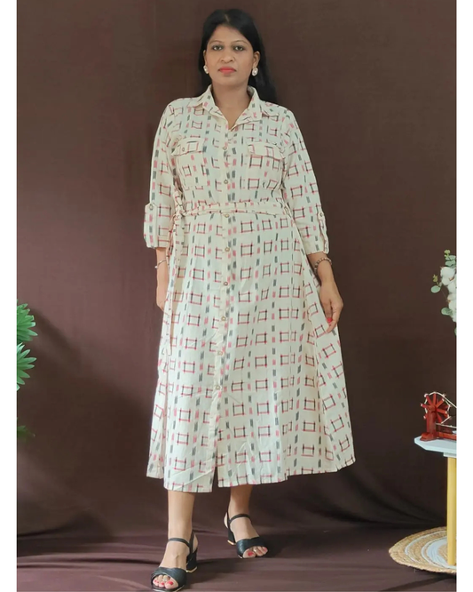 Resha ikkat shirt dress
